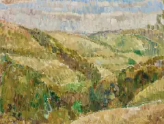 Grace Cossington Smith, Devon - Trusham Landscape 1949, 1949, oil on canvas on board