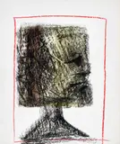 Kelly Head, Red Margin 1956 by Sidney Nolan, 1956, mixed media on paper, sold Mar 2024