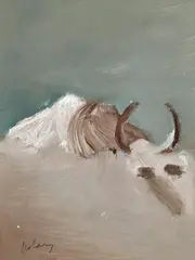 Carcass and Drought by Sidney Nolan, oil on board, sold Mar 2024