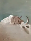 Sidney Nolan, Carcass and Drought, oil on board
