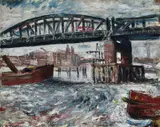 William Dobell, Temporary Bridge over Thames 1936