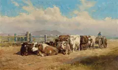 The Resting Team by Jan Hendrik Scheltema, oil on canvas, sold Mar 2024