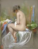 Janet Agnes Cumbrae Stewart, The Green Bowl 1927, 1927, pastel on paper