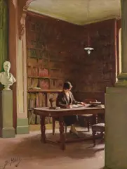 Bernard Hall, The Old Law Library, oil on canvas