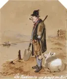 S. T. Gill, The Gintlemin as Pays the Rint, watercolour and pencil on paper