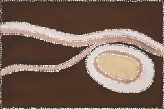 Rover Thomas, Claypan at Bedford Downs 1984, 1984, synthetic polymer paint on board