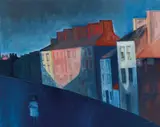 Robert Dickerson, Terrace Houses 1968, 1968, oil on board