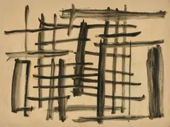Tony Tuckson, Untitled Drawing #10 (Black and White Lattice), gouache on paper