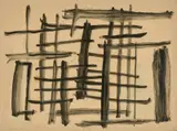Tony Tuckson, Untitled Drawing #10 (Black and White Lattice), gouache on paper