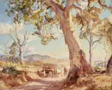 Hans Heysen, (Rural Scene with Bullock Cart) 1930