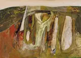 Brett Whiteley, The Hill c1960, c1960, oil, gouache and pencil on card on board