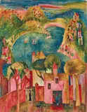 Justin O'Brien, Edgecliff Landscape c1947, c1947, oil on canvas
