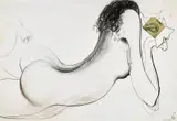 Brett Whiteley, Putting on Lipstick 1981, 1981, charcoal, oil-stick and collage on paper