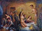 Garry Shead, The Resurrection of Ern Malley 2004, 2004, oil on linen