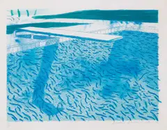 David Hockney, Lithograph of Water Made of Thick and Thin Lines and Two Light Blue Washes 1978-80, 1978-80, lithograph