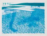 David Hockney, Lithograph of Water Made of Thick and Thin Lines and Two Light Blue Washes 1978-80, 1978-80, lithograph