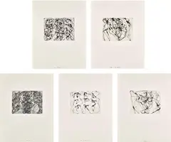 After Botticelli 1992-93 by Brice Marden, 1992-93, etching and aquatint (5), sold Nov 2023