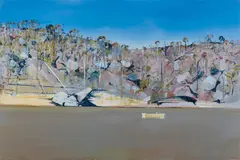 Arthur Boyd, Men in a Boat, Shoalhaven River c1981, c1981, oil on canvas