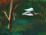 Albert Tucker, Ibis in Flight c1973, c1973, oil and enamel on board