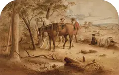 S. T. Gill, Stockmen on Camping Ground 1854, 1854, watercolour and gum arabic on paper