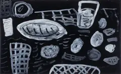 Tony Tuckson, Still Life on Black Paper, gouache on card