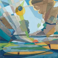 Ernest Philpot, (Mural Design for Port Hedland Hospital) 1962, 1962, pencil, watercolour and gouache on paper