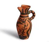 Yan Barbu 1963 by Pablo Picasso, 1963, terracotta pitcher, partially engraved, with black engobe, sold Aug 2023