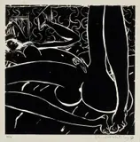 Reading 1981 by Brett Whiteley, 1981, linocut on paper, edition 1 of 10, plus artist's proofs, sold Aug 2023