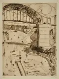 Brett Whiteley, Sydney Harbour Bridge 1977, 1977, etching and aquatint