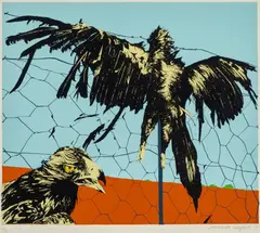 Cressida Campbell, Wedge-tailed Eagles 1978, 1978, colour screenprint
