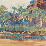 Albert Namatjira, Finke River Valley, James Range c1944