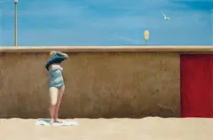 Jeffrey Smart, The Bather, Bondi 1962, 1962, oil on board