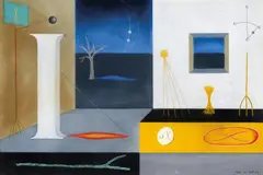 Peter D. Cole, Studio with Metaphysical Landscape 1989, 1989, pastel on paper