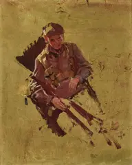 George Washington Lambert, Study of Turkish Soldier, oil on panel