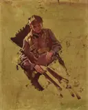 George Washington Lambert, Study of Turkish Soldier, oil on panel