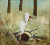 Clifton Pugh, Untitled (Water Birds), oil on linen