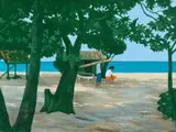 Islanders by Lagoon, Fiji by Ray Crooke, oil on canvas, sold Jun 2023