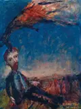 Garry Shead, Flaming Kangaroo 1997, 1997, oil on board