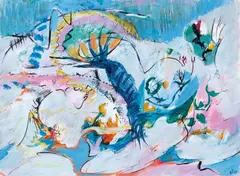 The Tree Fern 1990 by Yvonne Audette, 1990, gouache and ink on paper, sold Jun 2023