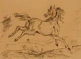 Giorgio de Chirico, Untitled (Study of a Horse) c1960