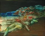 Sidney Nolan, Dead Soldier on the Shores of Gallipoli c1960, c1960, polyvinyl acetate on board