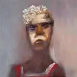 Woman (White Flowers) 1964 by Sidney Nolan, 1964, oil on board, sold Mar 2023