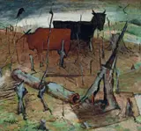 Clifton Pugh, Landscape, Dunmoochin 1955