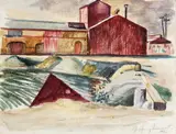 Jeffrey Smart, Study for The Port of Adelaide 1946
