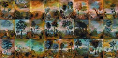 Tony Clark, Sections from Clark's Myriorama 2010, 2010, synthetic polymer paint and ink on canvas-board (24)
