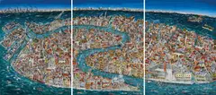 Jan Senbergs, Venice 2007-08, 2007-08, synthetic polymer paint on paper (triptych)