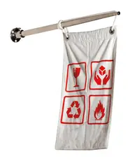 Alex Seton, Handle with Care 2011, 2011, Bianco marble, watercolour, halyard and stainless steel