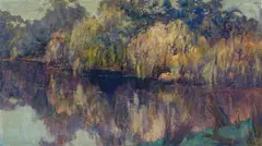 Clara Southern, Autumn Willows, oil on canvas