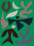 John Coburn, Exotic Plants, synthetic polymer paint on paper on board