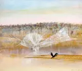Arthur Boyd, Bride over Shoalhaven, oil on paper on board
